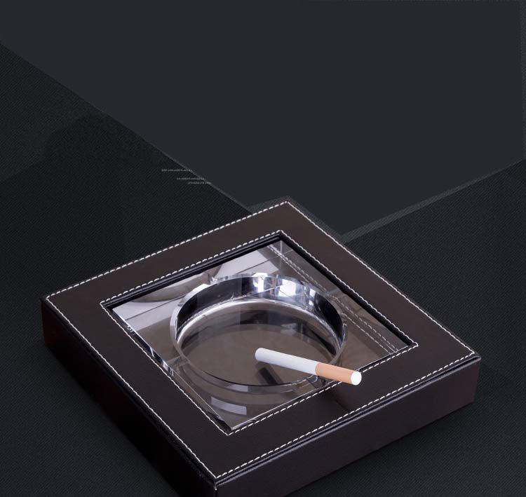 European Cortical Crystal Glass Ashtray Large Creative Personality Living Room Coffee Table Men Retro Office Use