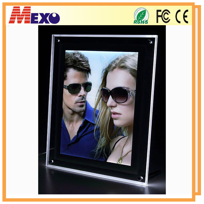 Tabletop Crystal LED Photo Frame with Black Border