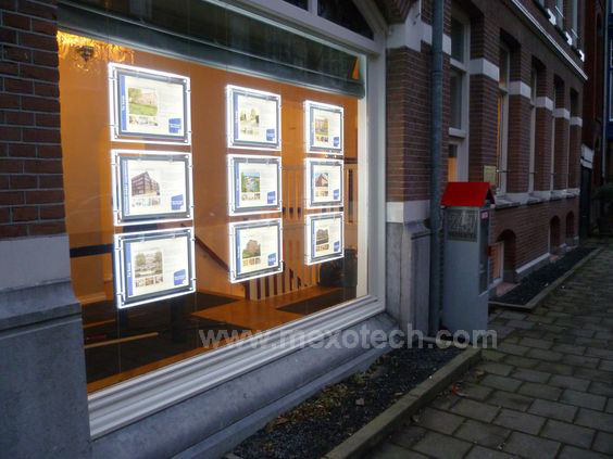 Slim Acrylic Light Panel for Real Estate Agent Advertising Displays