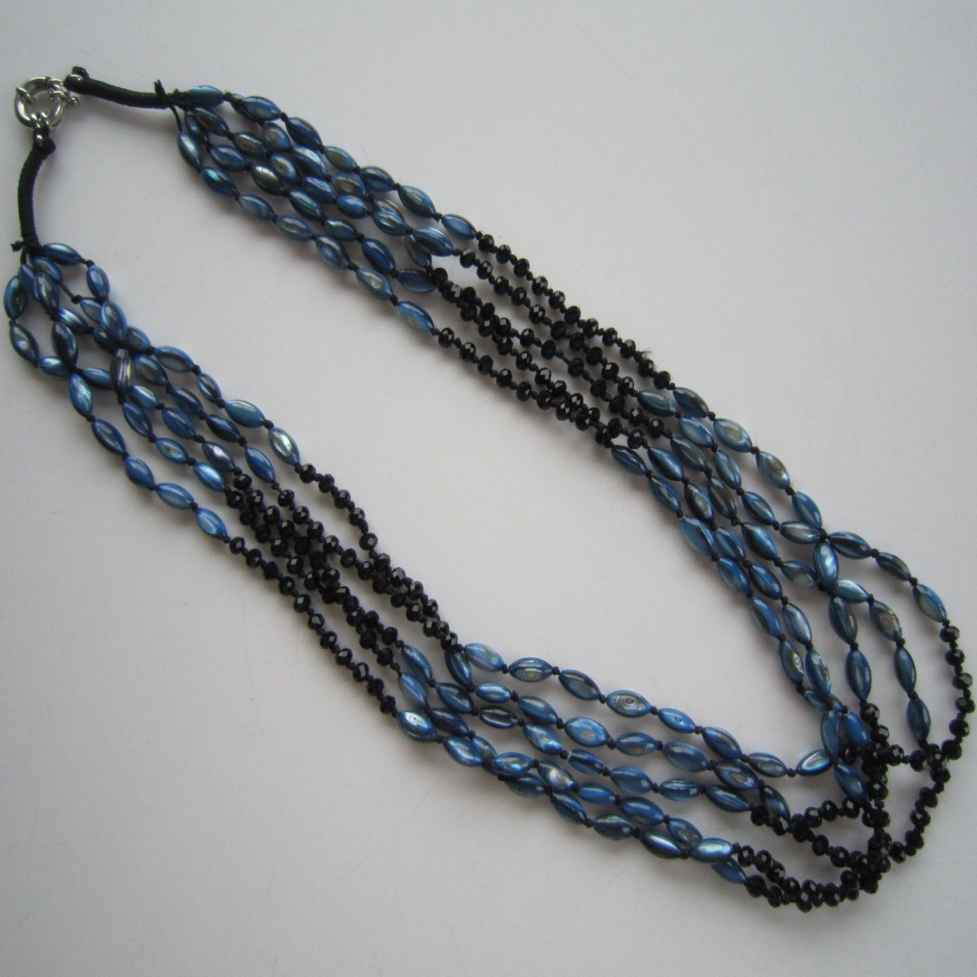 Long Multi Stands Shell and Crystal Bead Necklace