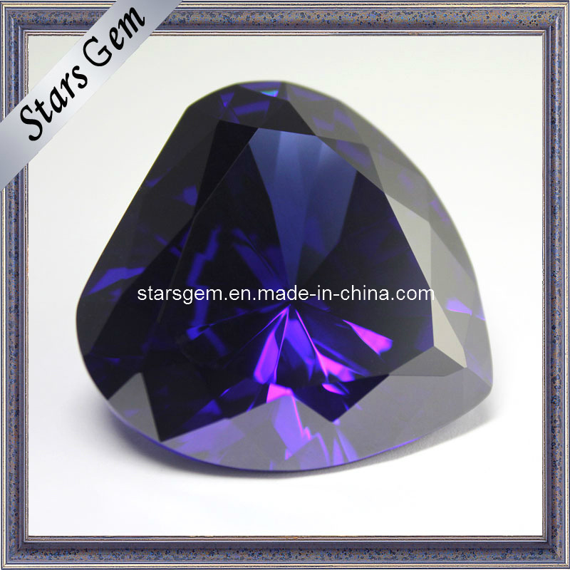 Big Size Heart Shape Tanzanite CZ Gemstone