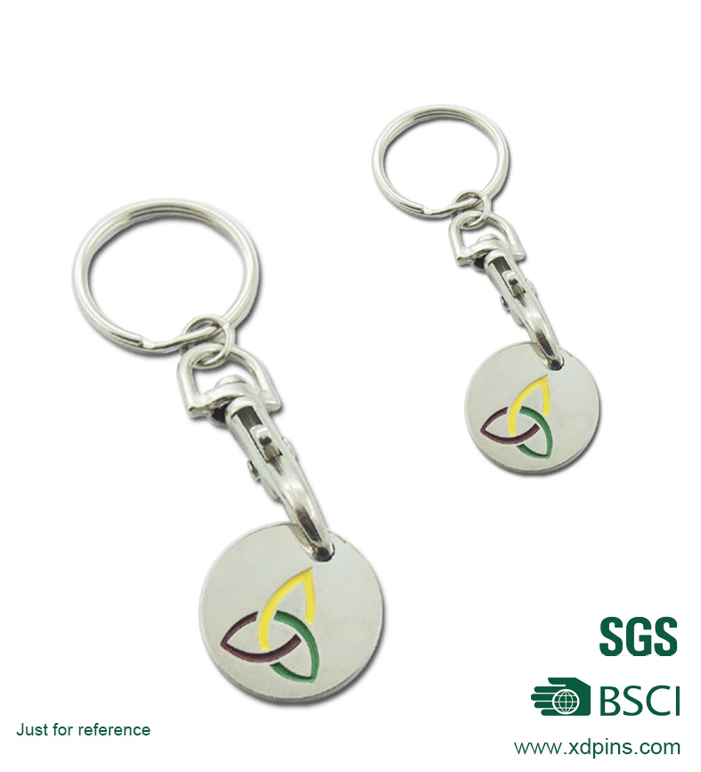 Wholesale Cheap Shopping Coin Trolley Coin Keychain