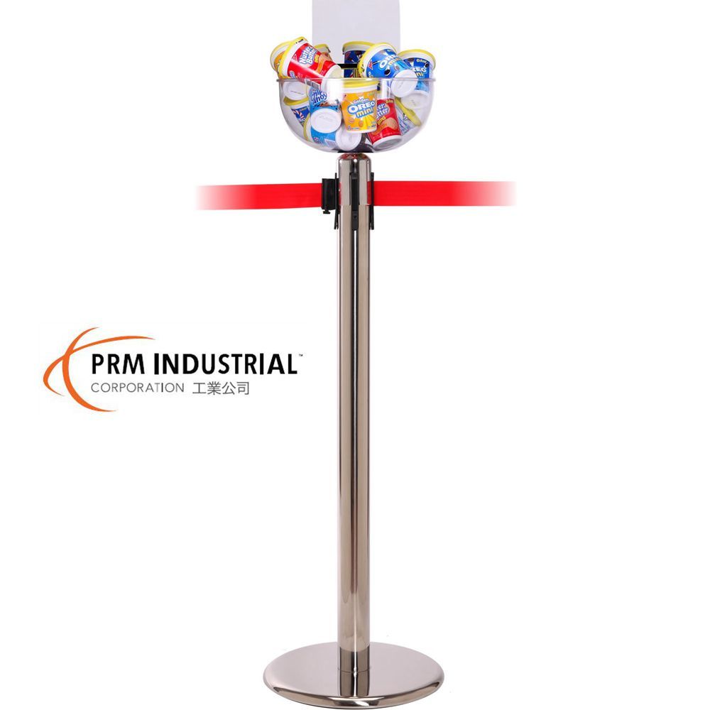 PC Merchandising Bowl with Pricing Strip for Queue Barrier