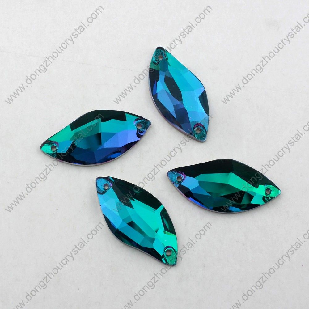 Top Selling Decorative S Shape Blue Zircon Sew on Rhinestone for Garment