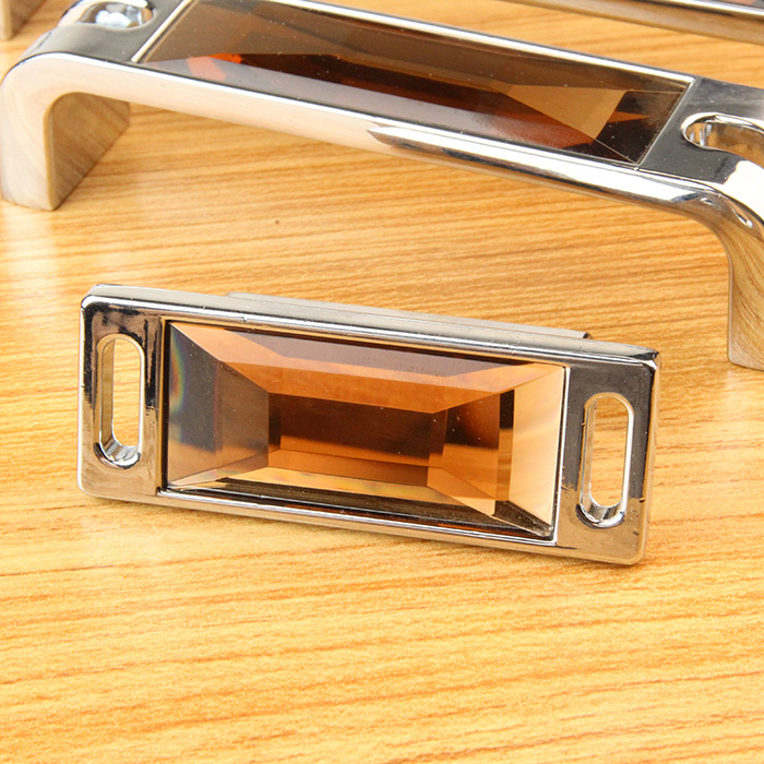 B Style Tea Colour Crystal Mirror Drawer Handle 32mm