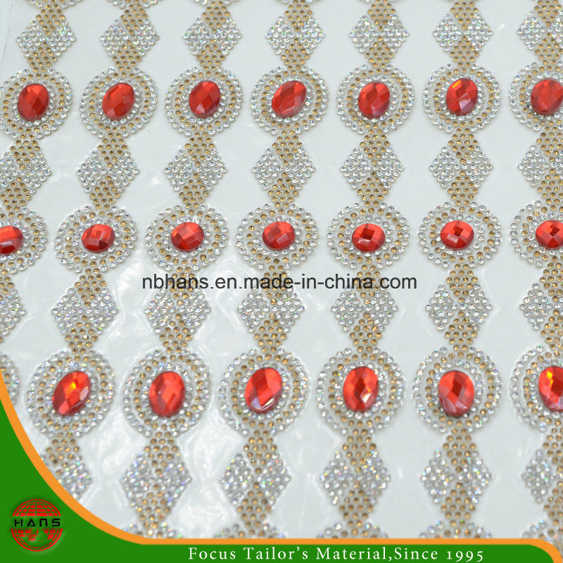 New Design Heat Transfer Adhesive Crystal Resin Rhinestone Mesh (HAYY-1733)