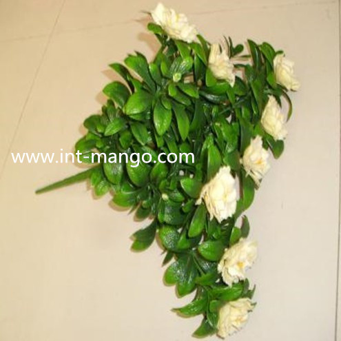 PE Plastic Yellow Flower Small Bundle for Hedge Ornamental (MW16030)