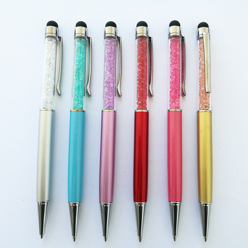 Crystal Metal Pen with Stylus Pen