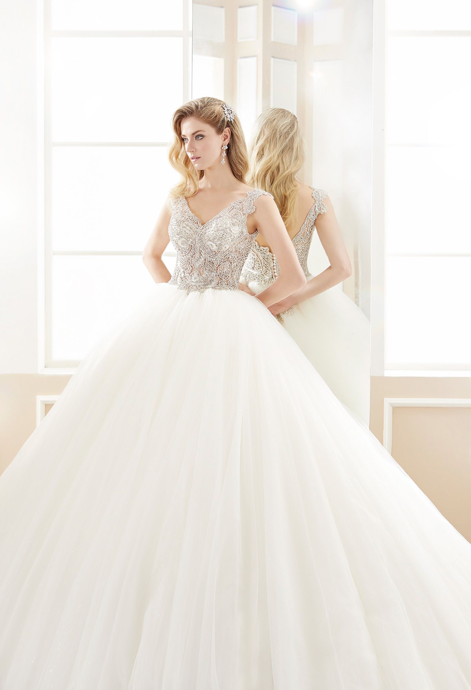 Crystal Tulle Ball Bridal Wedding Gown