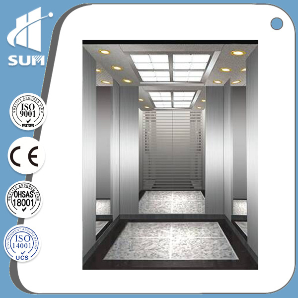 Ce Approved Speed 1.75m/S Mirror Etching Ss Elevators