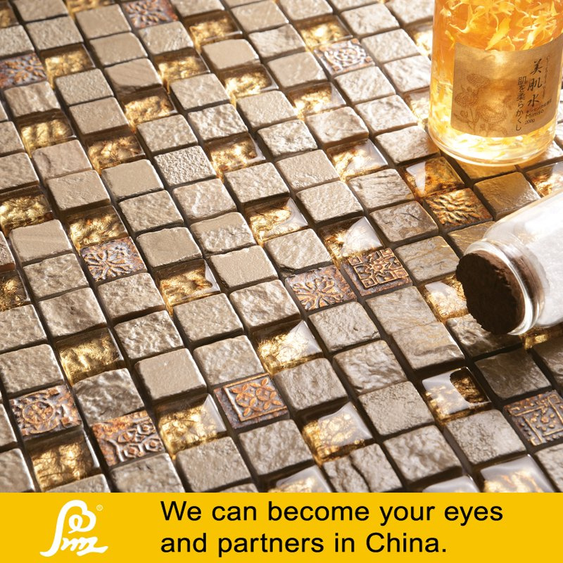 Golden and Brown Dubai Style Mosaic for Wall Decoration