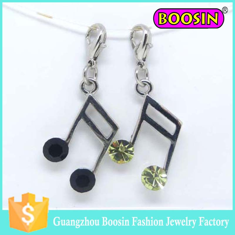 Fashion Crystal Musical Instrument Jewelry Music Note Pendant Charm