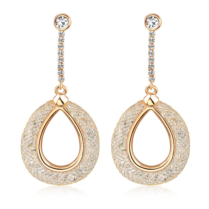 Latest Dubai Gold Jewelry Alloy Fashion Drop Dangle Earring
