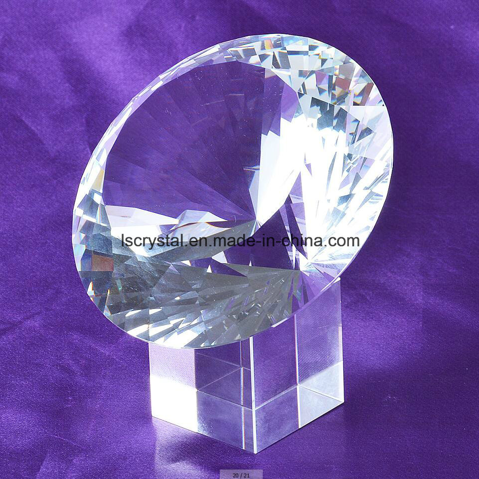 120mm Big Clear Color Crystal Glass Diamond with Base