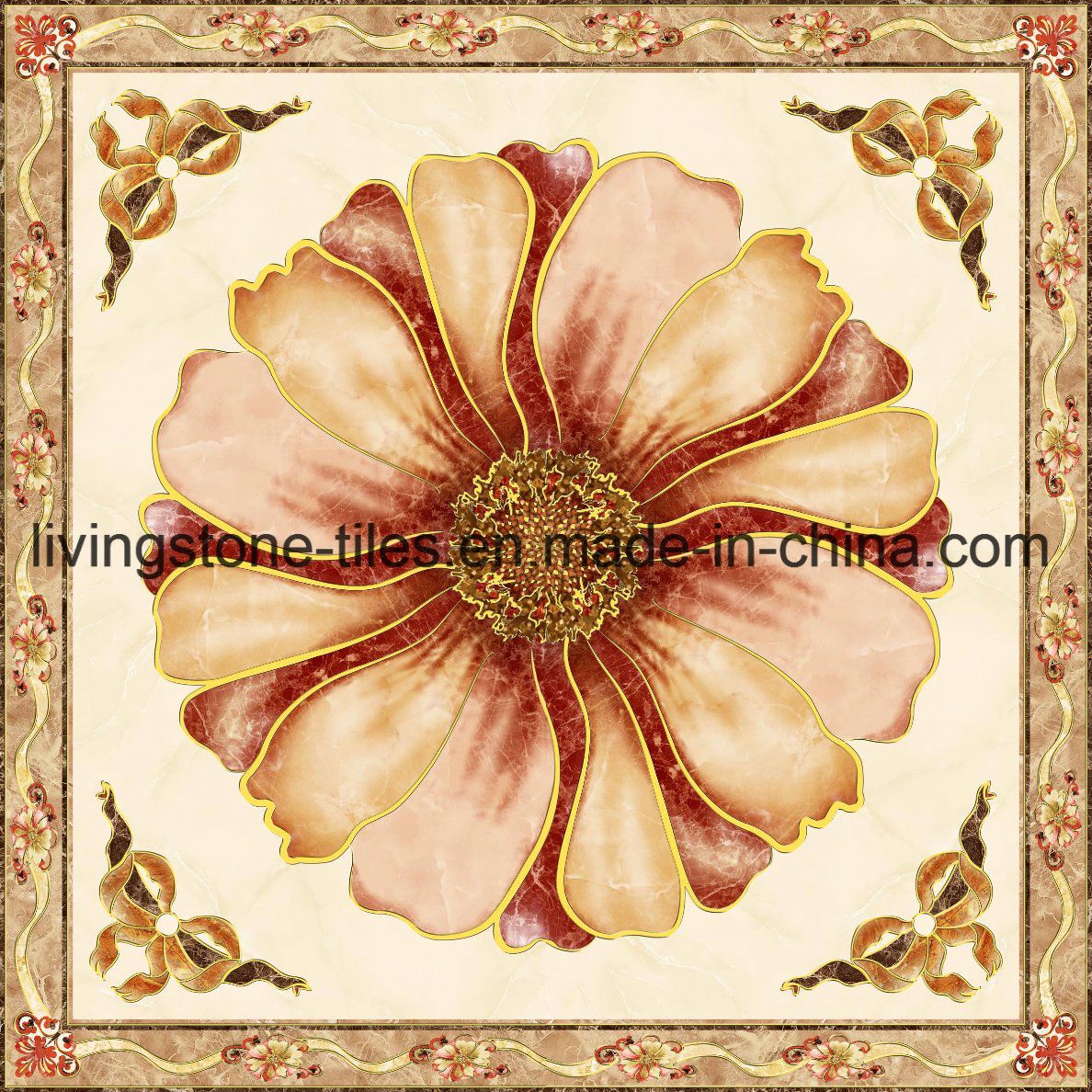 1200*1200 Flower Designs Carpet Puzzle Tile for Hall