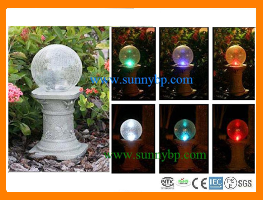 Solar Push Light Crystal Ball Garden Lamp (SBP-FL-008)