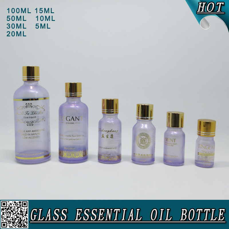 Custom Colored Empty Cosmetic Glass Essential Oil Bottle