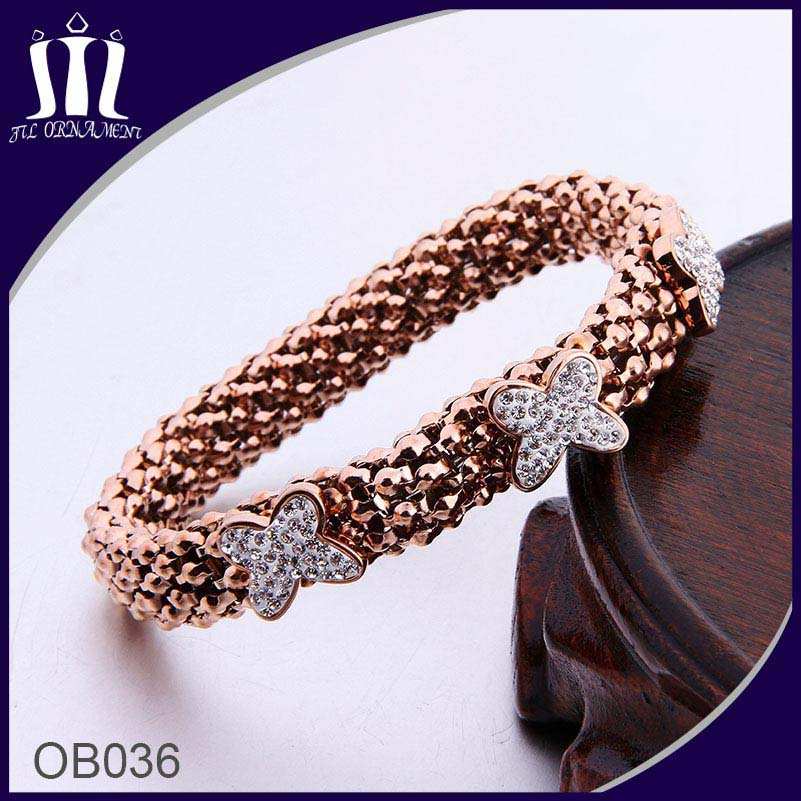 Elastic Rope Stretch Rose Butterfly Bracelet for Girl