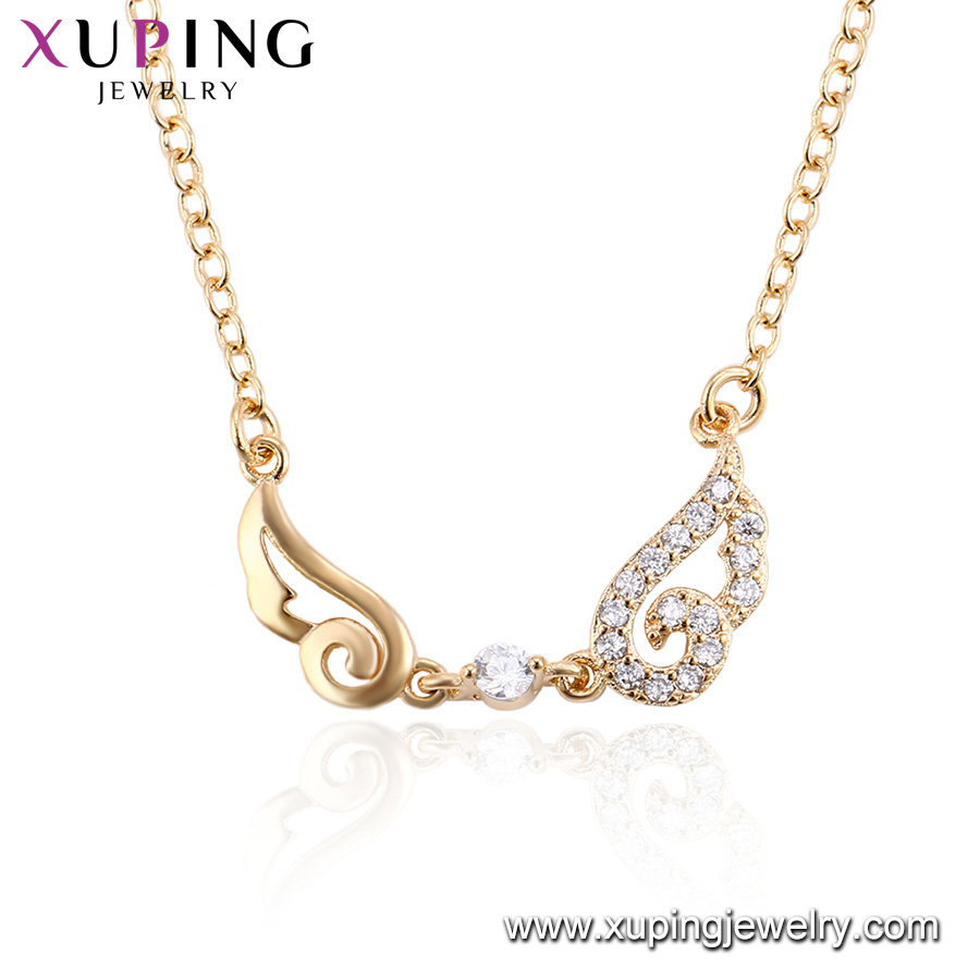 44484 Xuping New Design Fashion Simple Unique 18K Copper Alloy Jewelry Necklace