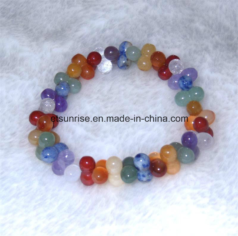 Semi Precious Stone Fashion Crystal Beaded Bracelet Jewelry