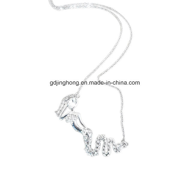 Zinc Alloy Necklace Mermaid Logo, Charms, Metal Necklace