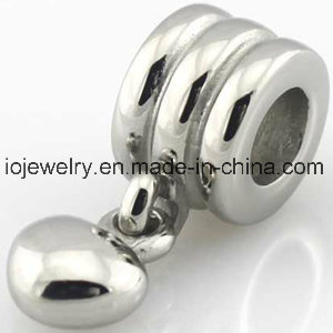 Dangle Heart Charm with Bead Loop
