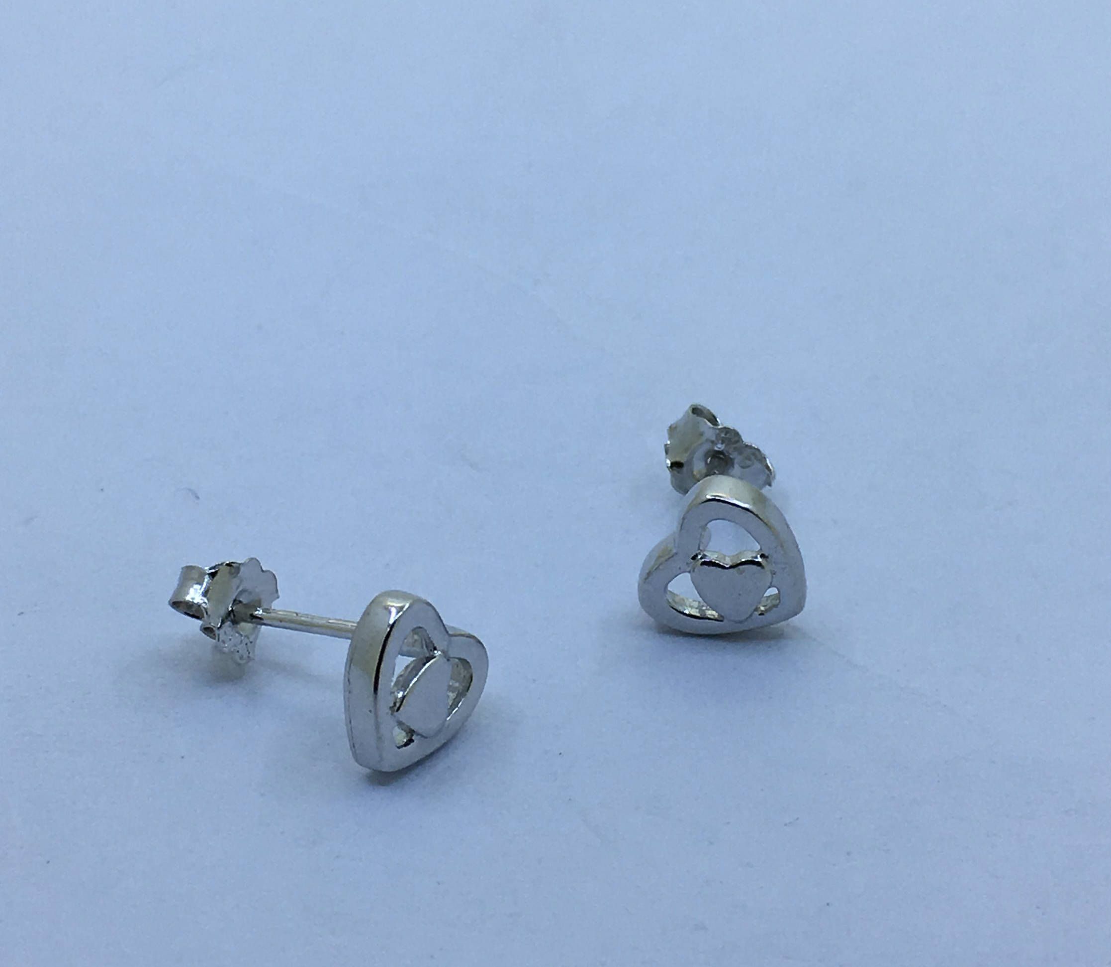 Heart Stud Earring with Pin and Nut