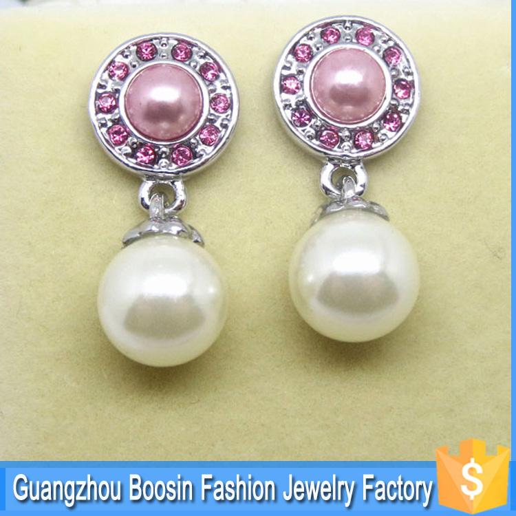 Fashion Women Custom Made Silver Pearl Earring Jewelry Wholesale