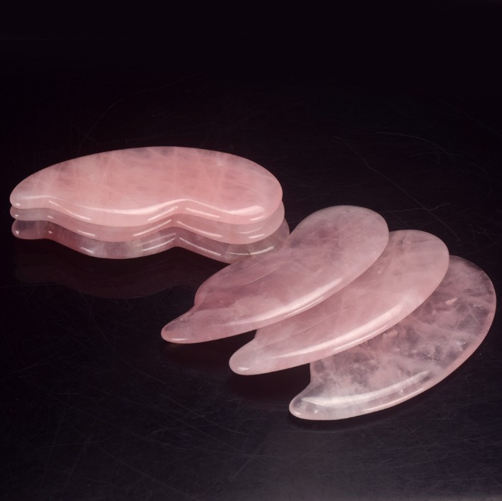 Gourd Shaped Rose Quartz Guasha Board