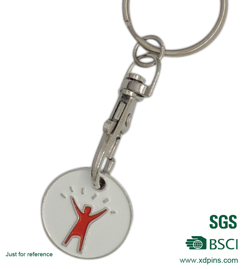 Products Logo Custom Printed Trolley Coin Keychain