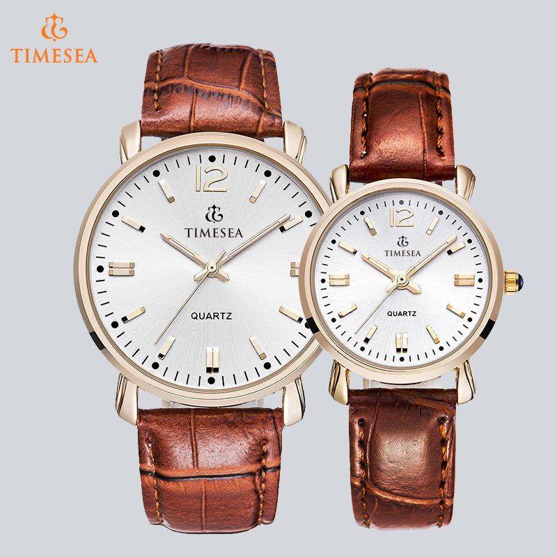 Waterproof Genuine Leather Strap Japan Movement Quartz Couple Wrist Watch70002