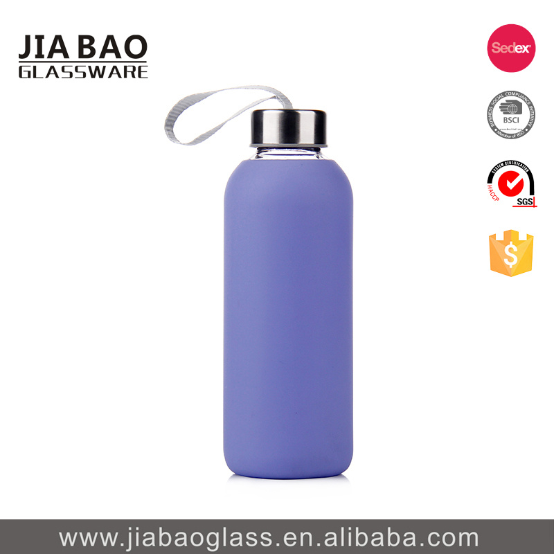 500ml Wholesale Cheap Price Silicone Ring Glass Soda Bottle