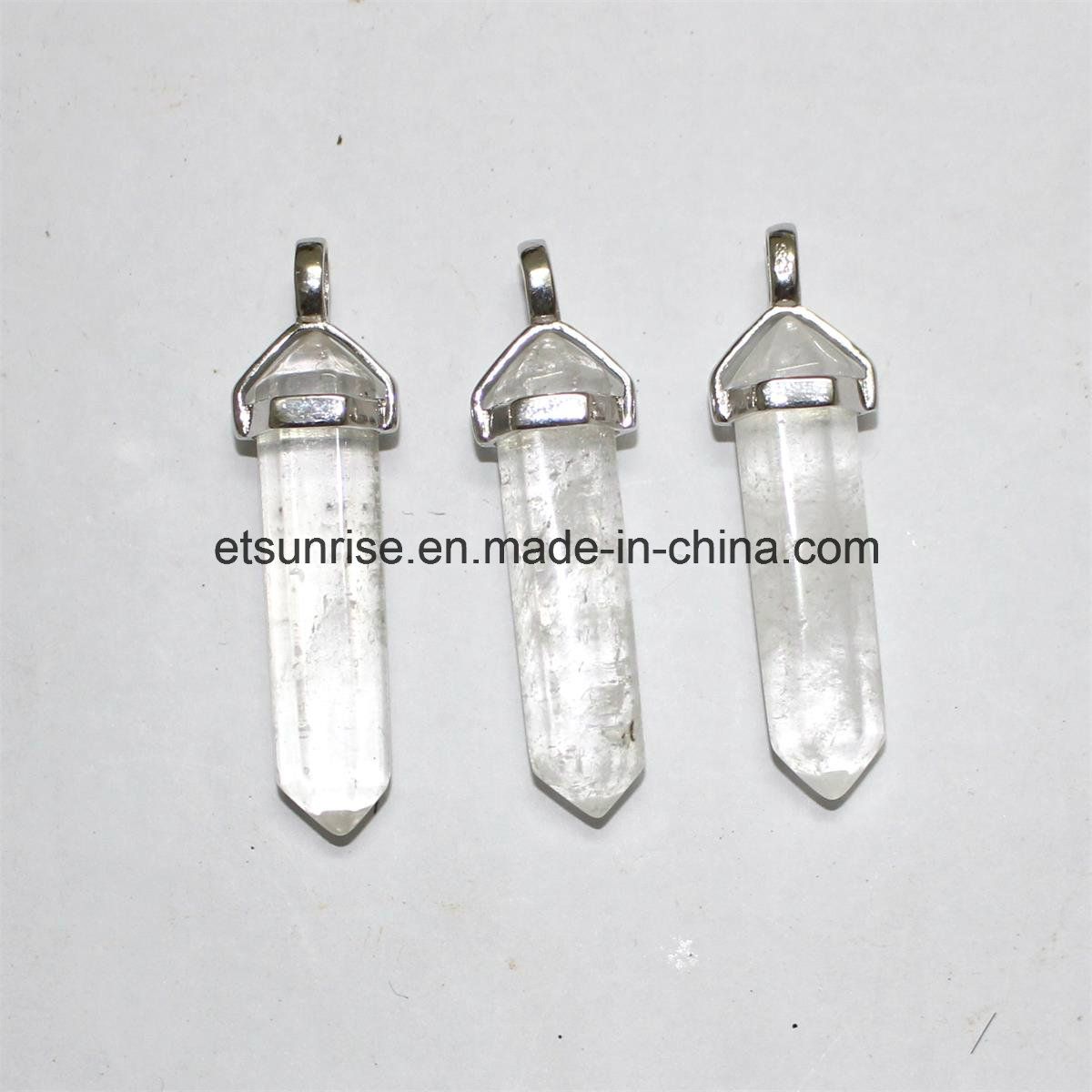 Semi Precious Stone Fashion Crystal Pointed Pendant