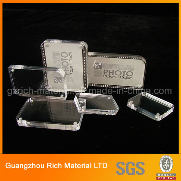 Customized Shape Transparent Acrylic Photo Fame/Plexiglass Perspex Art Frame for Display