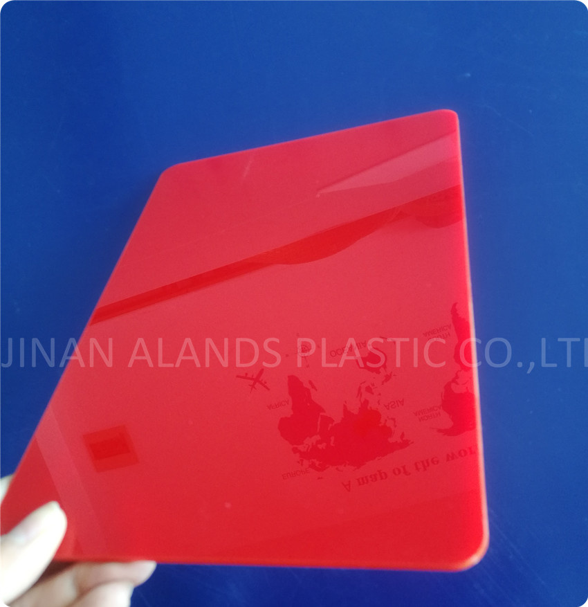 3mm Thick Red Color Acrilica Acrilicos Sheet 1200mm*2400mm
