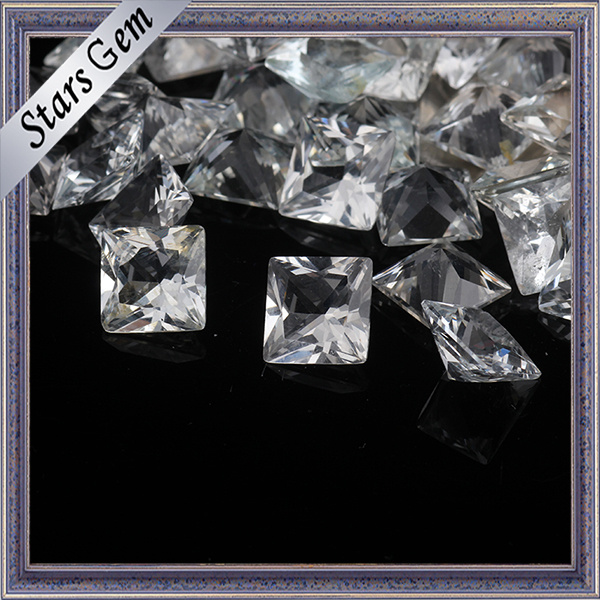 Wuzhou Factory Price Square Princess Cut Natural White Topaz