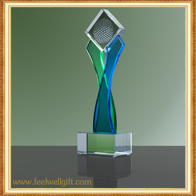 Custom Fine Crystal Glass Trophy