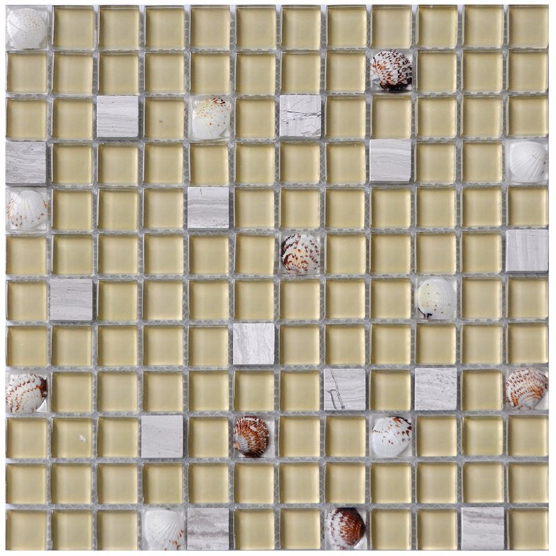 Grade AAA Shell Crystal Glass Mosaic for Swimming Pool Bathroom