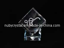 Ekonkar in Crystal Cube for Sikhism Souvenir Gift