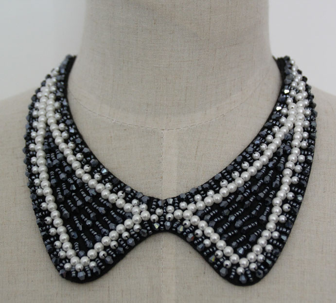 Fashion Jewelry Pearl Crystal Choker Necklace (JE0056-1)