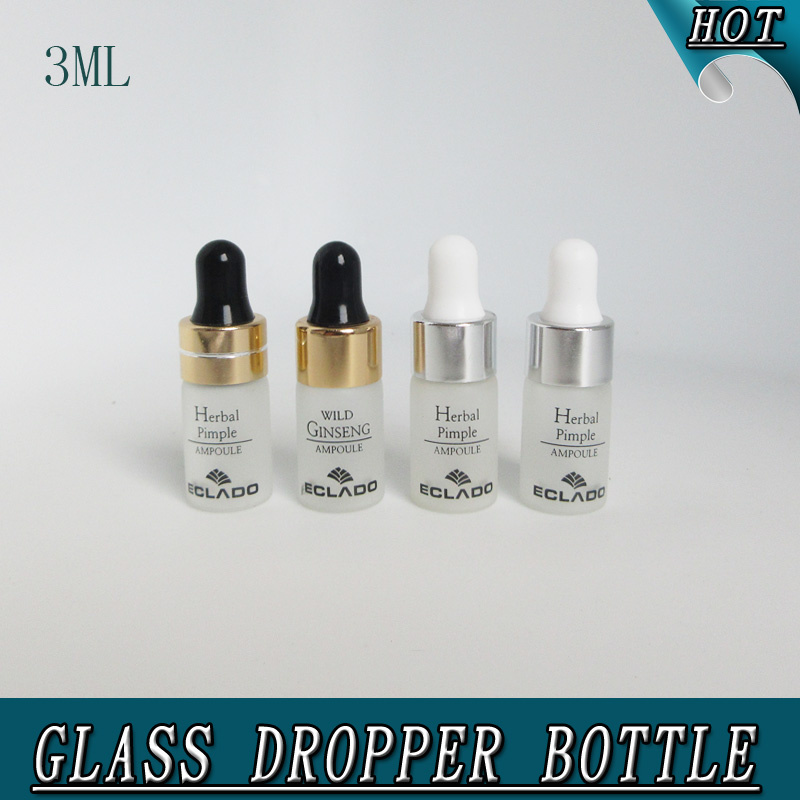 3ml Mini Frosted Glass Perfume Dropper Bottle White