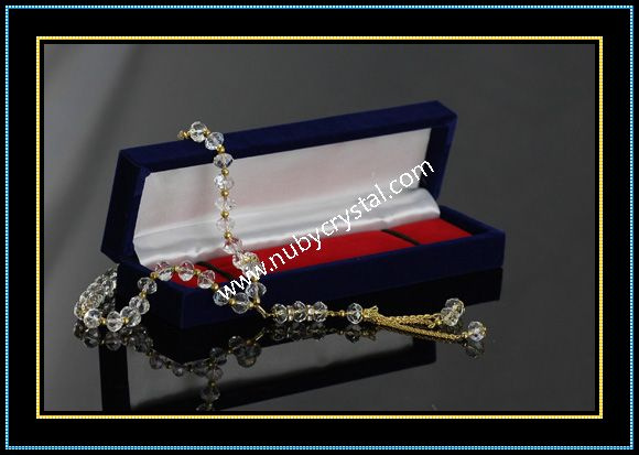 Optical Crystal Worry Beads with Silver/Golden Chain (k10)