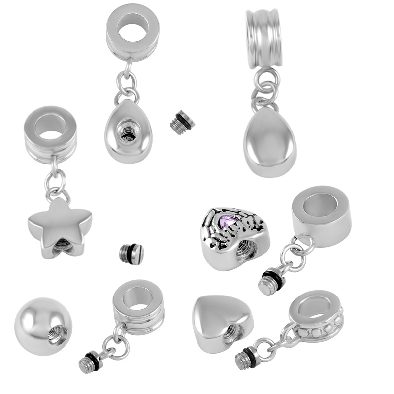 Stainless Steel Memorial Keepsake Charms for Ashes Cremation Jewelry