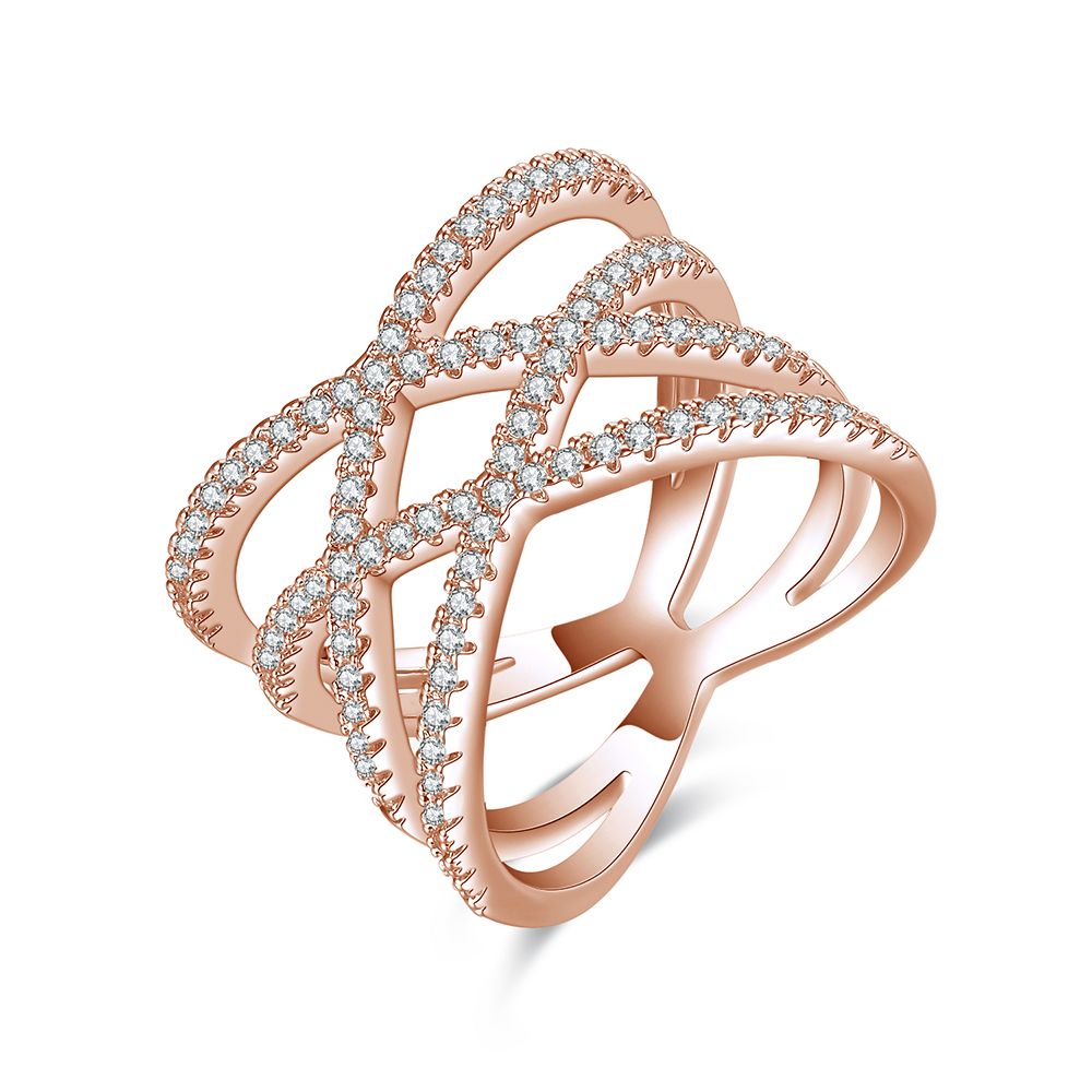 Imitation Fashion Jewelry Factory Wholesale Accessory Gold Ring with Zircon