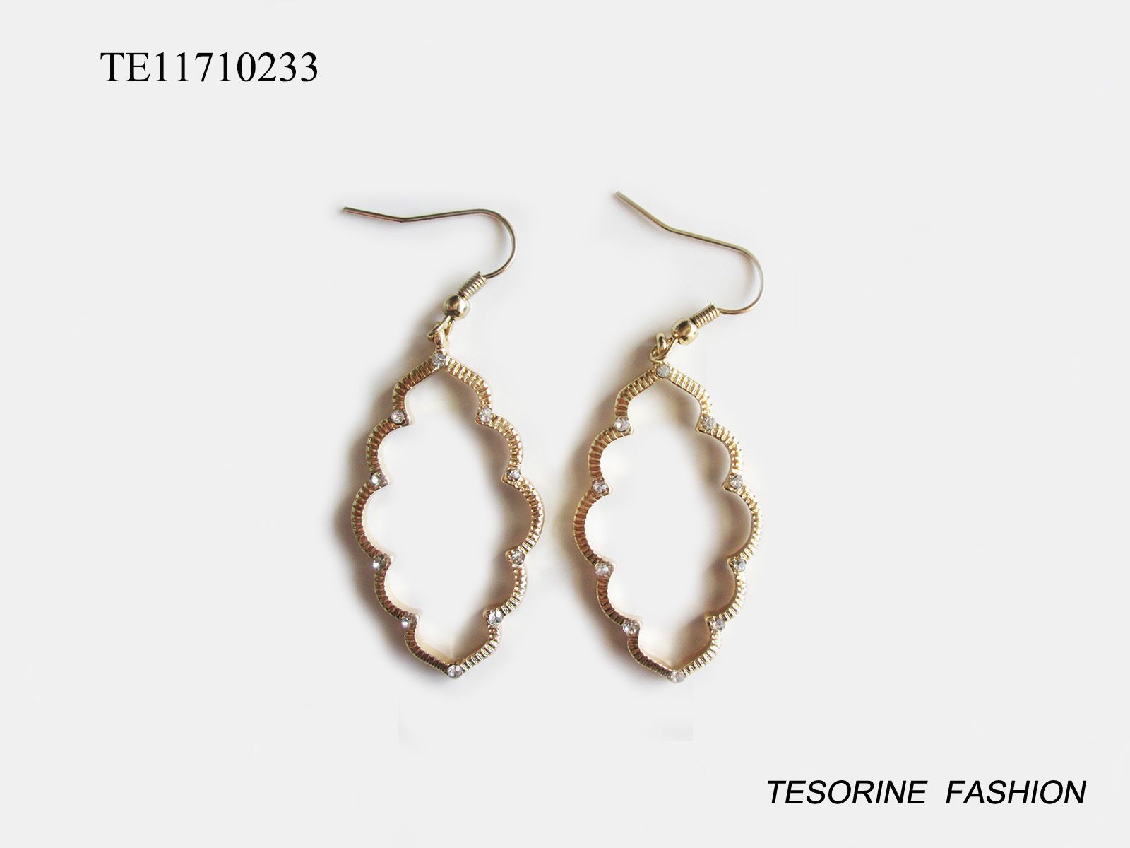 New Arrival Fashion Design Gold Plated Crystal Earrings Jewelry