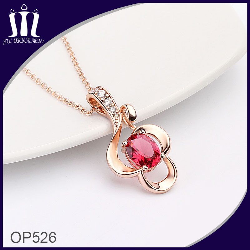 Hot Sale Flower Ruby 14k Stainless Steel Pendant