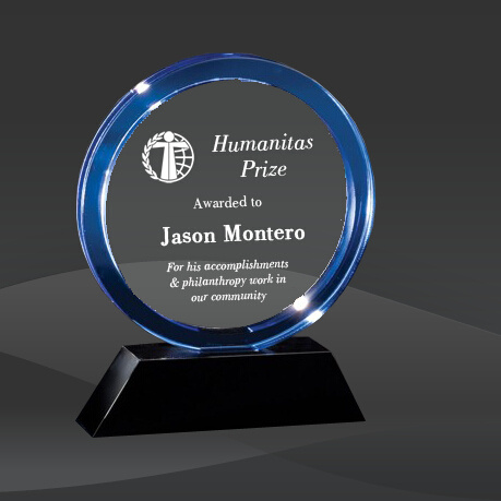 Blue Crystal Halo Award (T-FHL67BU)