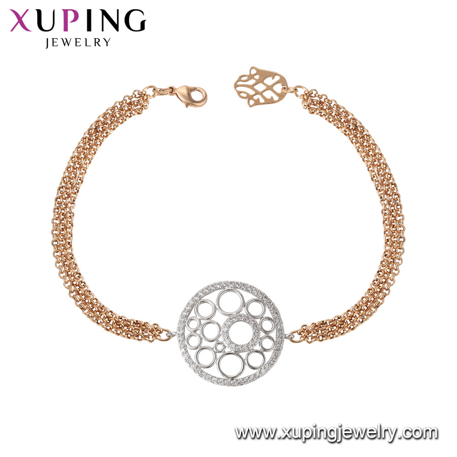71788 Xuping Fashion Jewelry Gold Plated Red Rope Leaf Bracelet