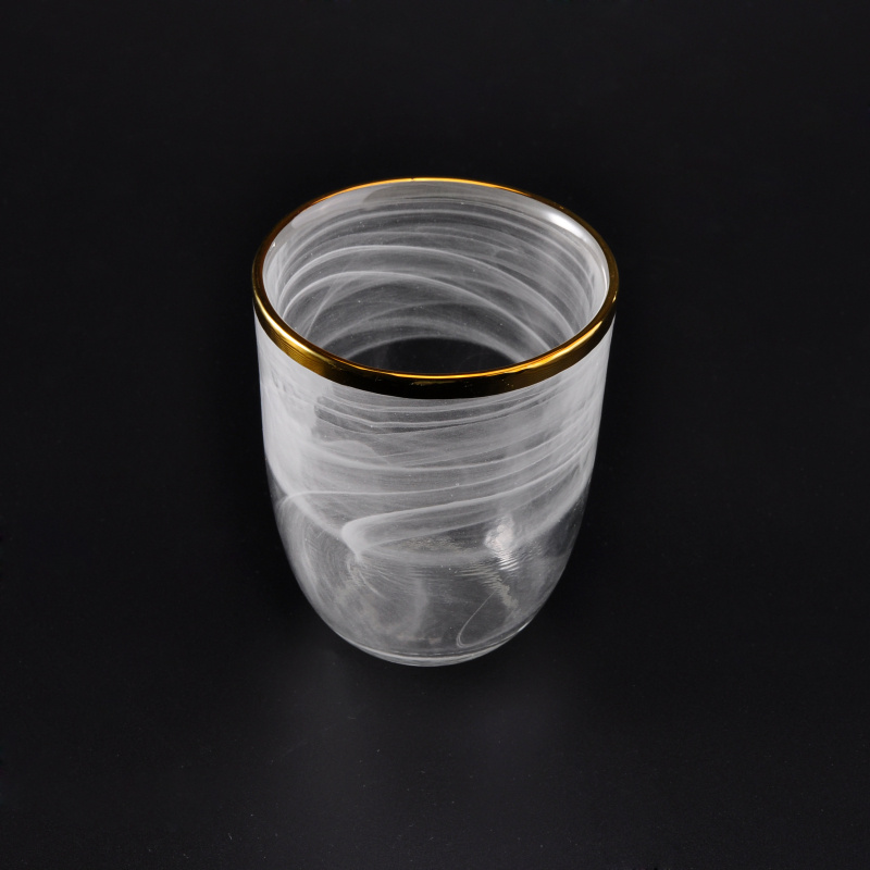 Handmade Candle Vessel with Gold Plating Top