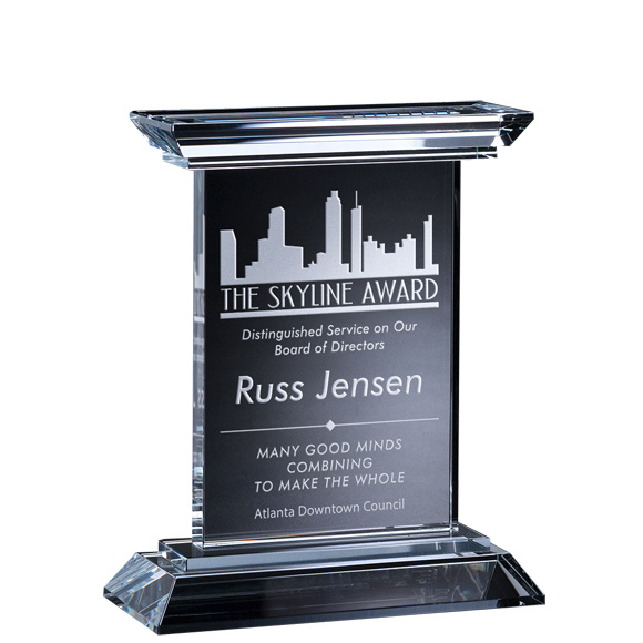 Simple Billboard Crystal Trophy.